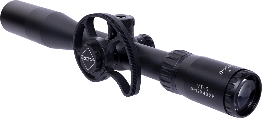 Прицел Discovery оптический VT-R 3-12X40SF (L&d) 30мм кольца на weaver в комплекте. Фото №1