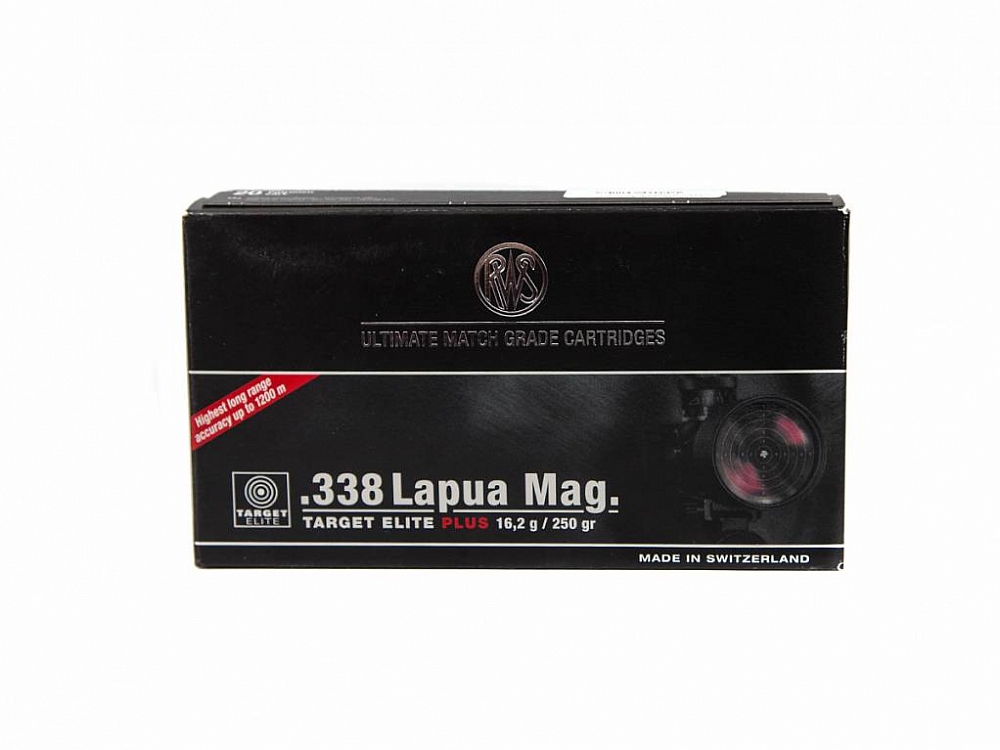 Патрон нарезной RWS калибр 338 Lapua Mag DN Target Elit Plus 16,2 гр. (в пачке 20 шт.). Фото №2
