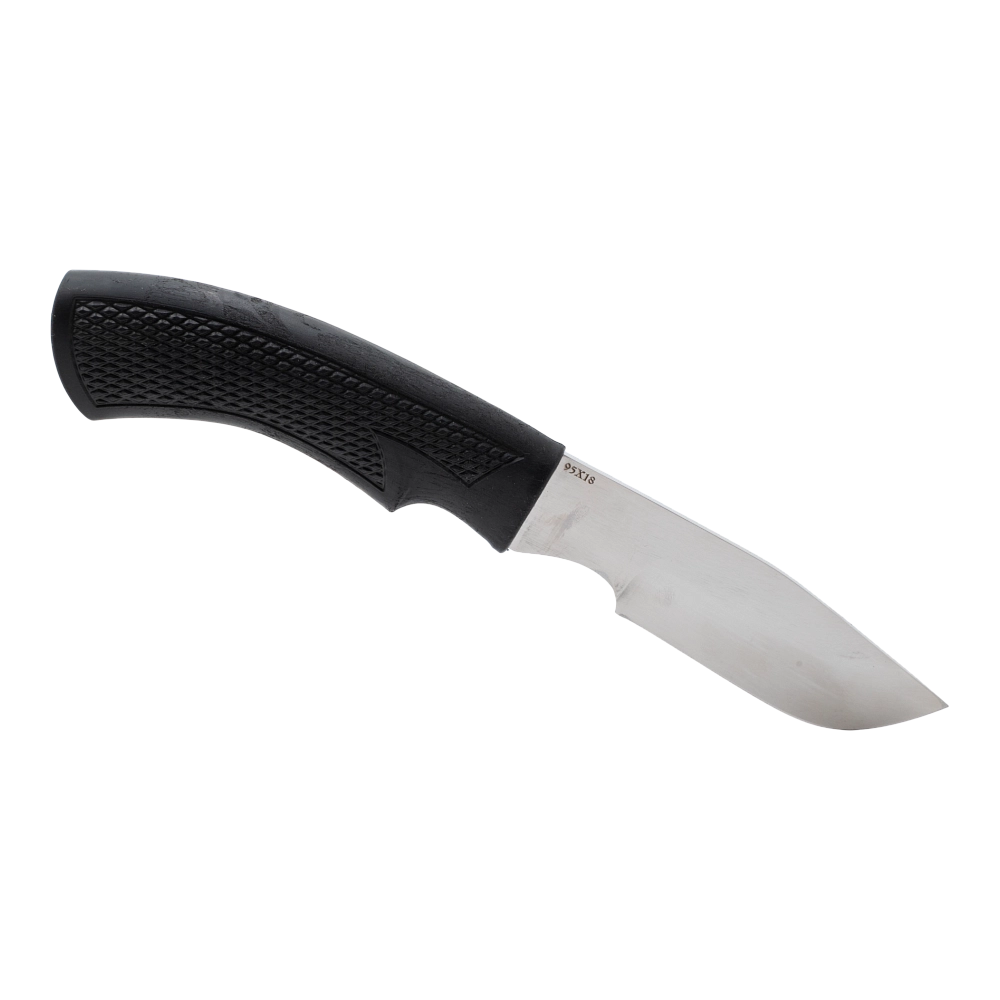 Нож Русский Булат "Охотничий-2" клинок 95х18, рукоять литая пластмасса (черный). Фото №2