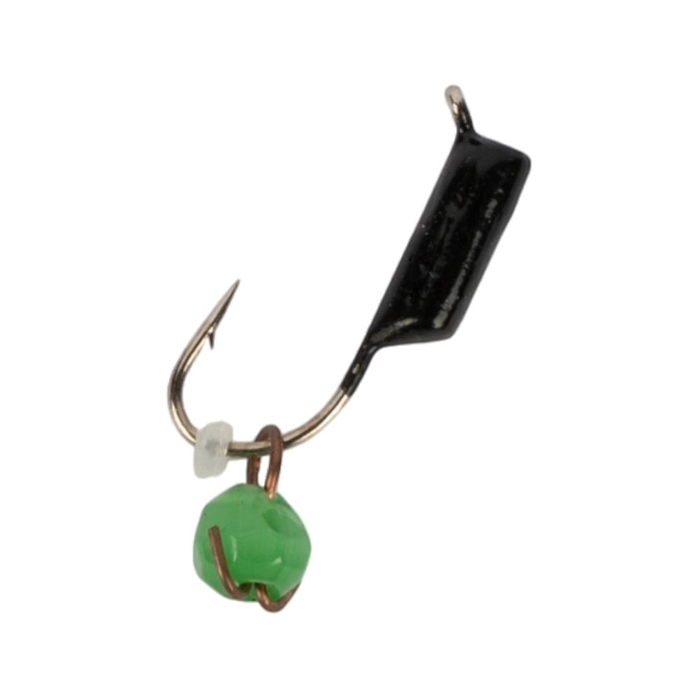 Мормышка вольфрамовая "Кошачий глаз" подвес d2,0 зеленый (10шт). Фото №1