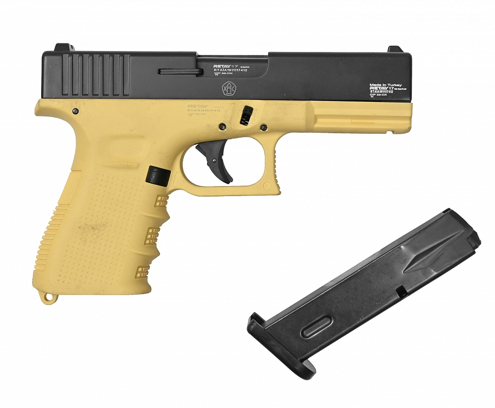 Пистолет охолощенный RETAY 17, (Glock 17), Yellow, калибр 9mm. P.A.K. Фото №4