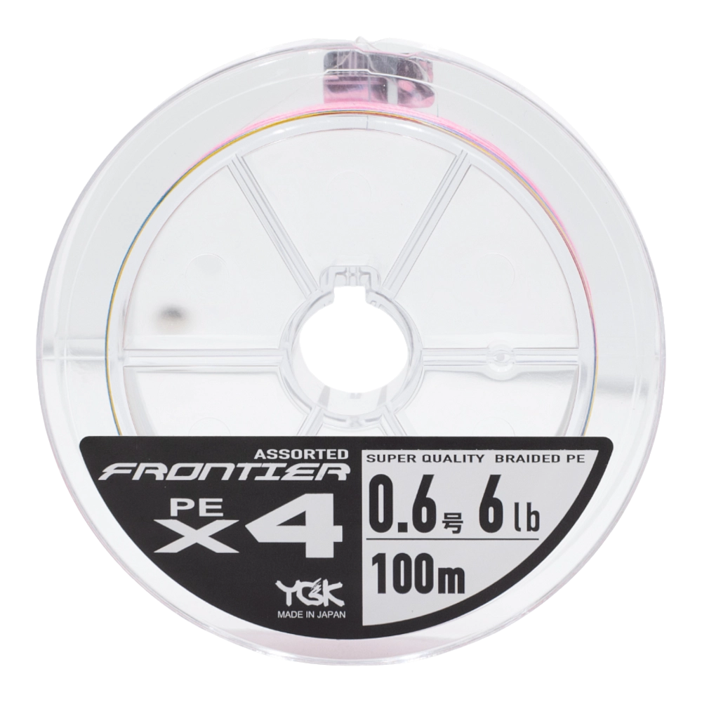 Плетёный шнур YGK Frontier Assorted X4 100m (мультиколор) #0.6, 0.128mm 6lb, 2.7kg. Фото №2