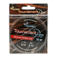Леска ALLVEGA "Tournament pro" 0.12мм (50м) (2,15кг) (прозрачная) (TPRO5012)