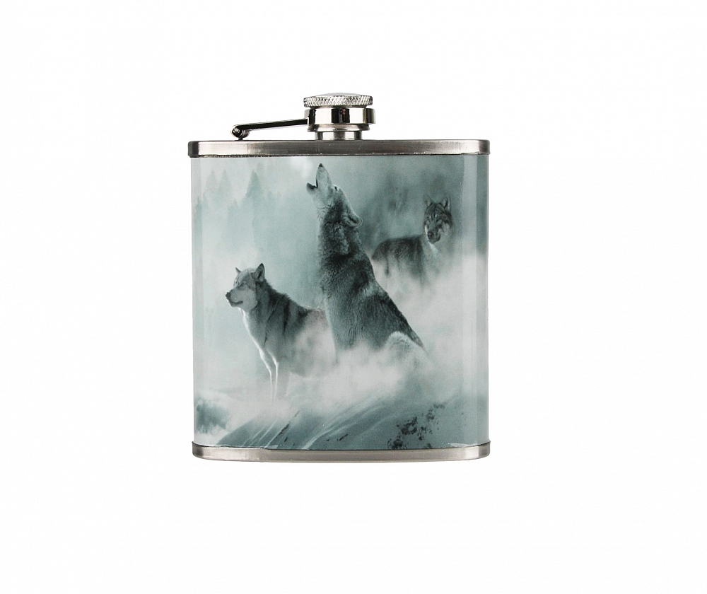 Фляжка Волки 210 мл Helios (HS-F-W-A19-1). Фото №1