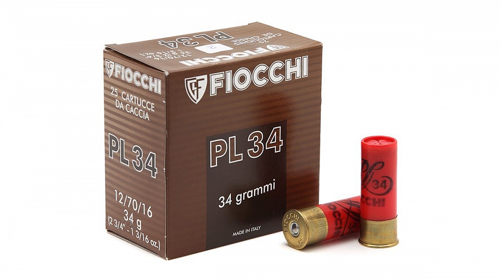 Патрон FIOCCHI PL 34 HP 12/70/16 дробь № 2, 34 гр. (в коробке 25 шт.). Фото №1