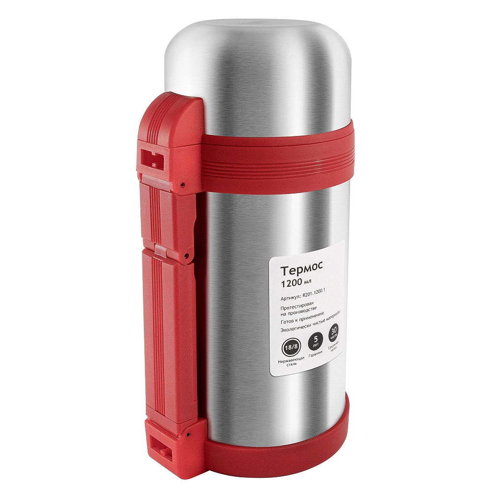 Термос Relaxika 201 универсальный (для еды и напитков), стальной, 1,2Л. Фото №3