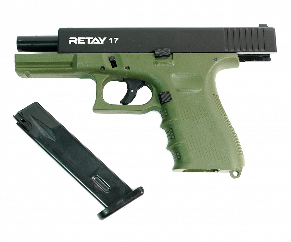 Пистолет охолощенный RETAY 17, (Glock 17), Green, калибр 9mm. P.A.K. Фото №5 Пистолет охолощенный RETAY 17, (Glock 17), Green, калибр 9mm. P.A.K. Фото №5