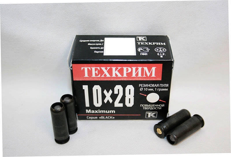Патрон ООП Техкрим 10х28 РП 91Дж Black   ( в пачке 20 шт.) (в коробке 1280 шт.). Фото №1