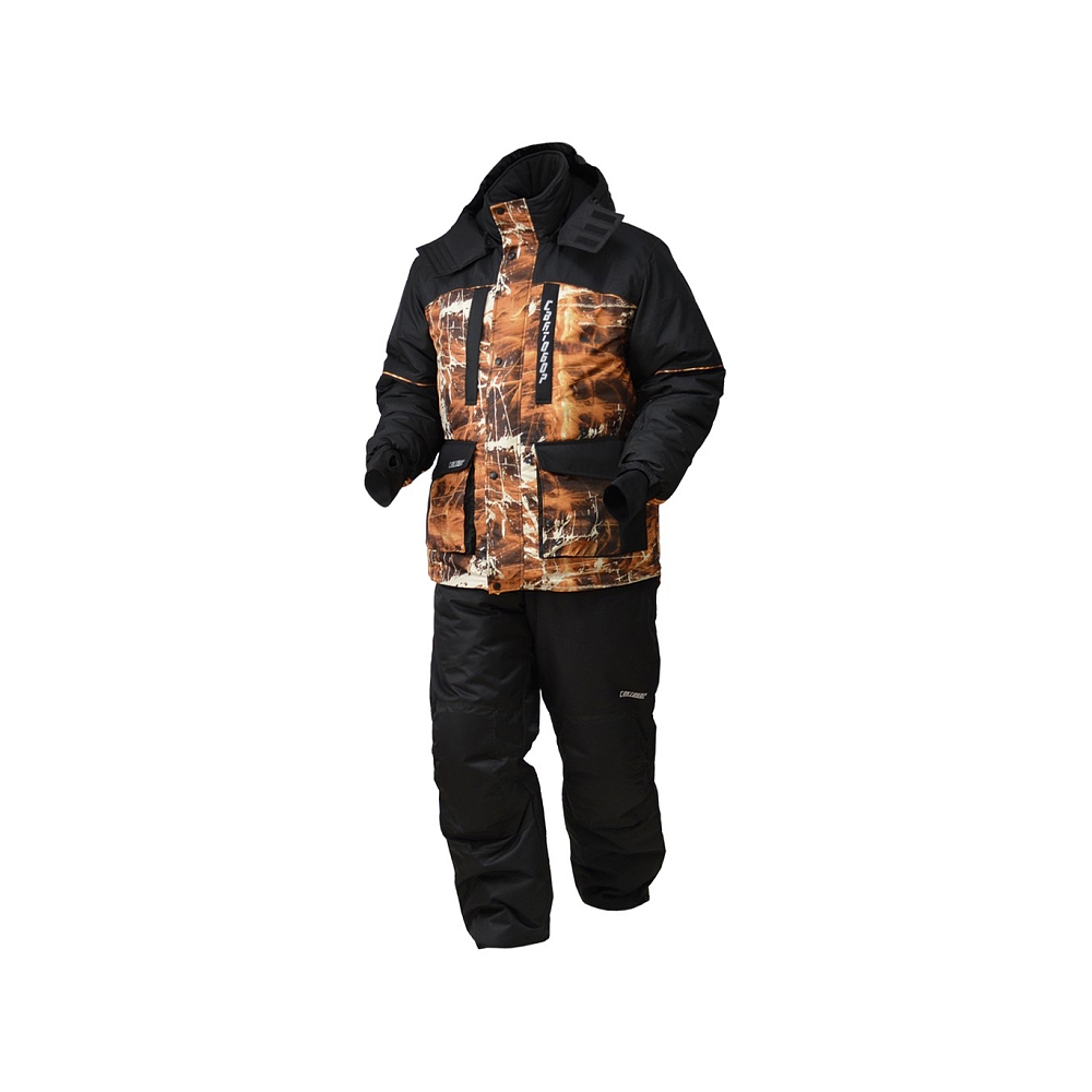 Костюм зимний НЕРПА (оранжевый лед-черный) (46-48/176). Фото №2