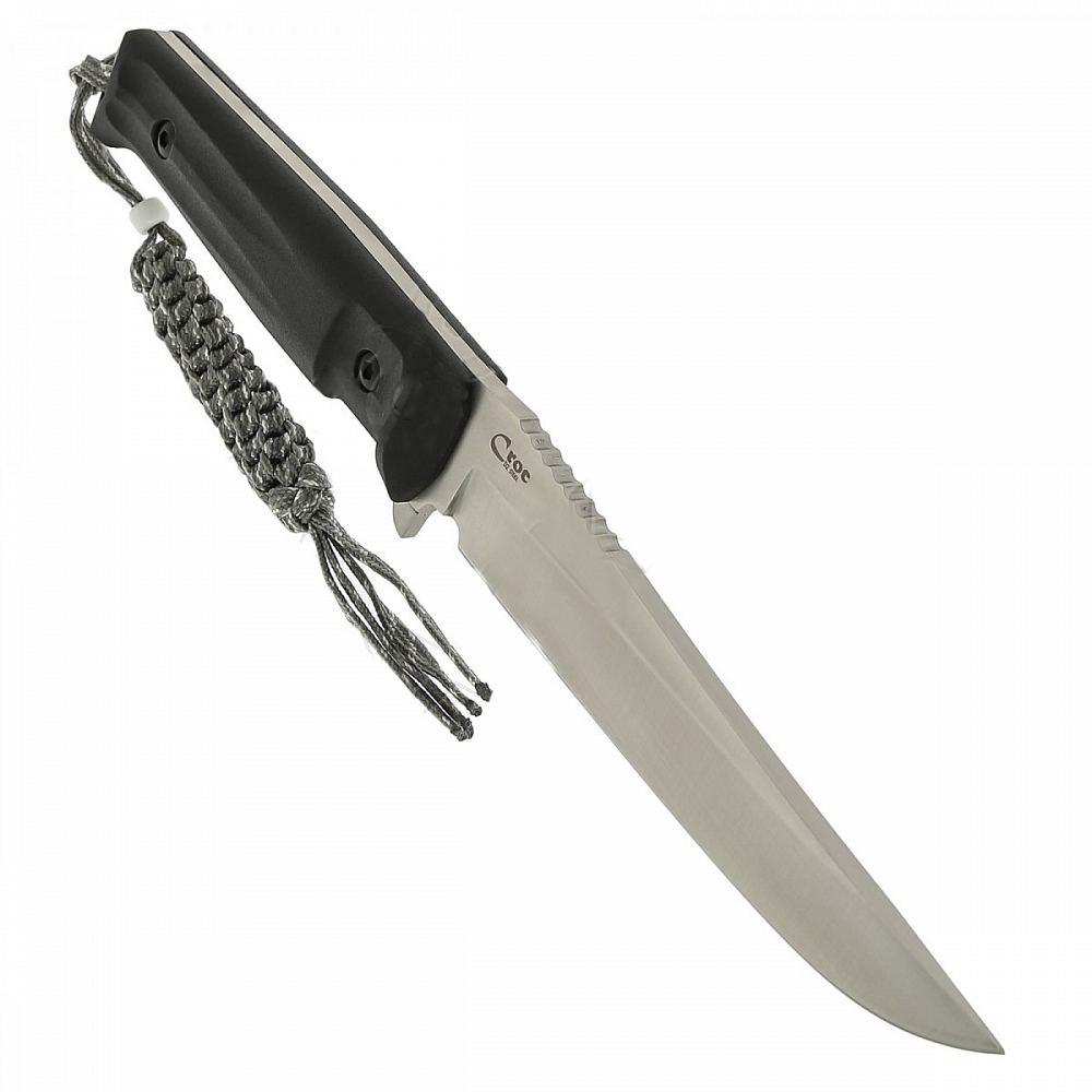 Нож Croc D2 s v2 (Сатин, черная рукоять, камо ножны)). Фото №1 Нож Croc D2 s v2 (Сатин, черная рукоять, камо ножны)). Фото №1