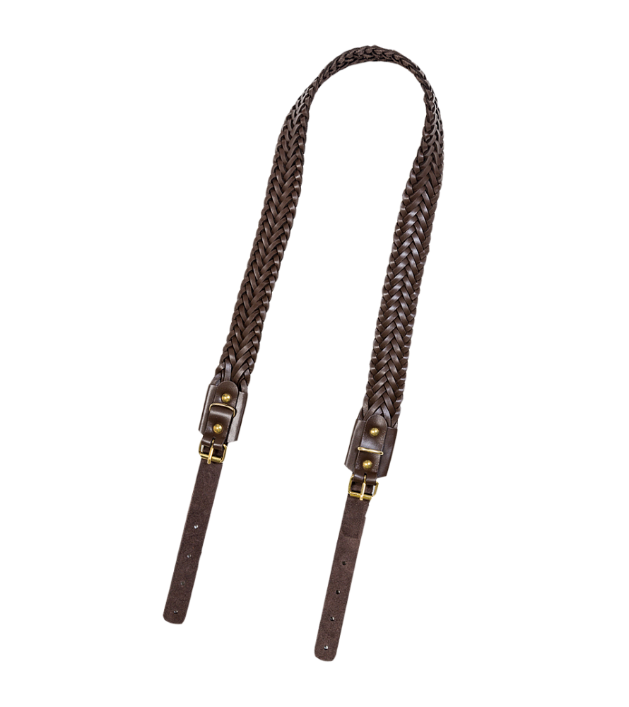 Ремень погонный плетеный (кожа, коричневый) (Хольстер). Фото №1