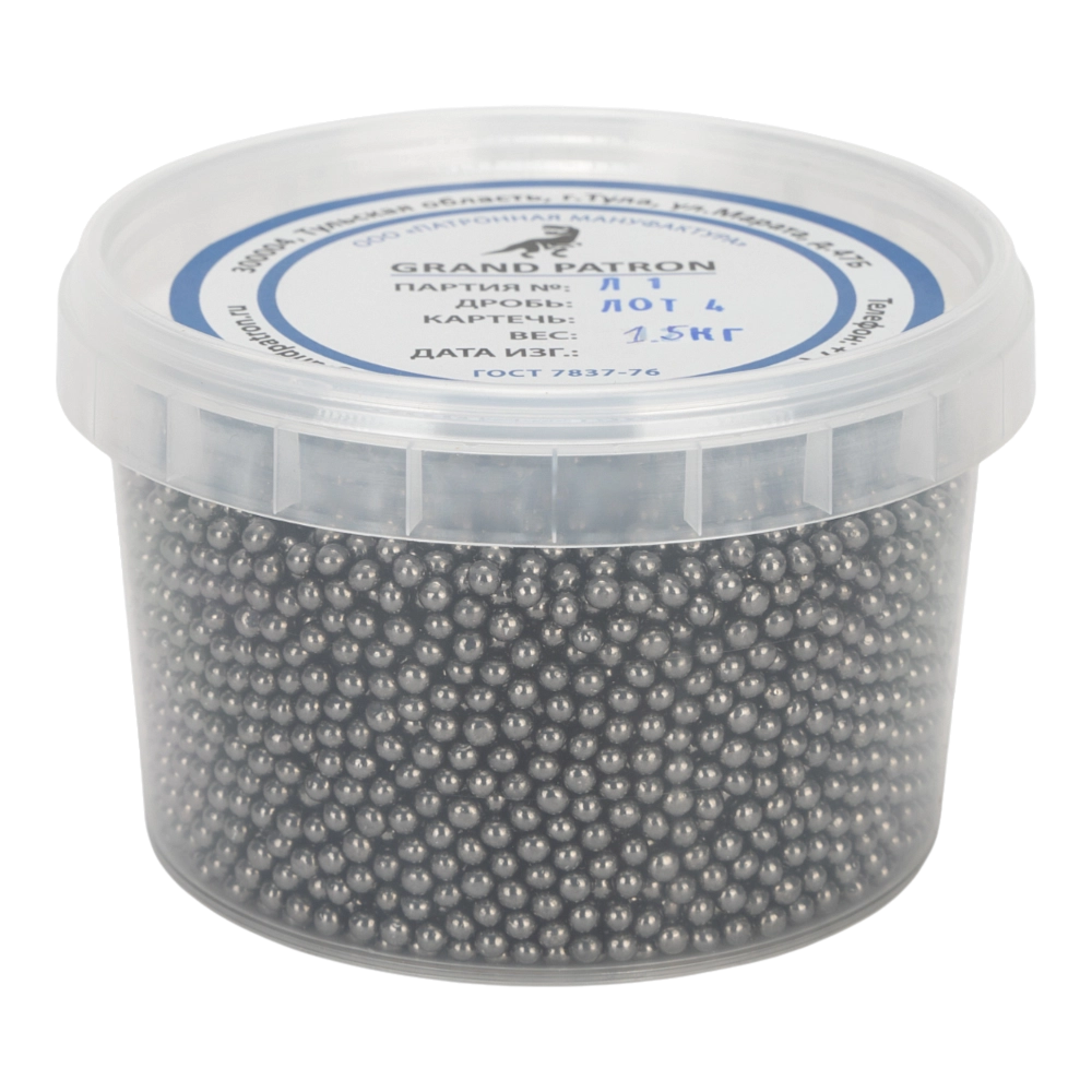 Дробь охотничья №4 ШОМ (банка 1,5кг) ПМ. Фото №2 Дробь охотничья №4 ШОМ (банка 1,5кг) ПМ. Фото №2