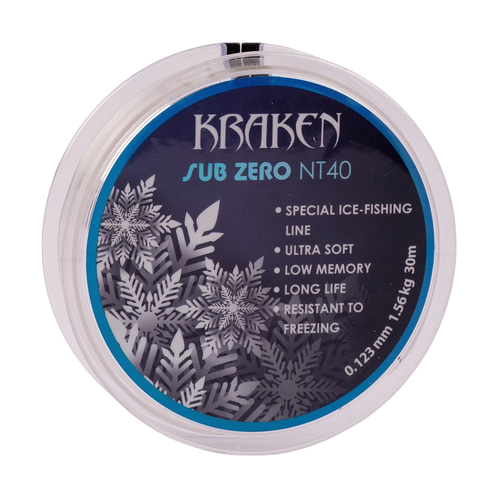 Леска зимняя Kraken Sub Zero NT40 30m 0,123mm 1.56kg. Фото №2