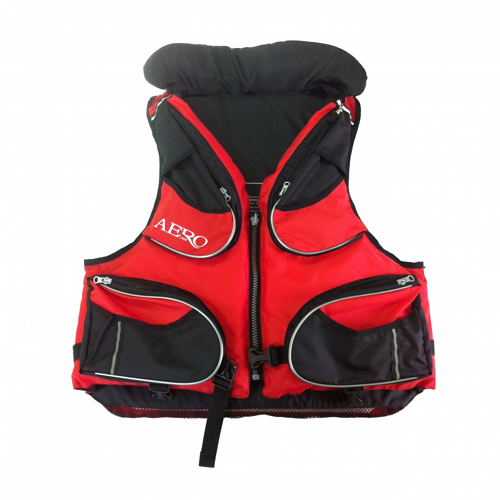 Жилет страховочный LUX (размер M-XXL) красный/черный. Фото №2