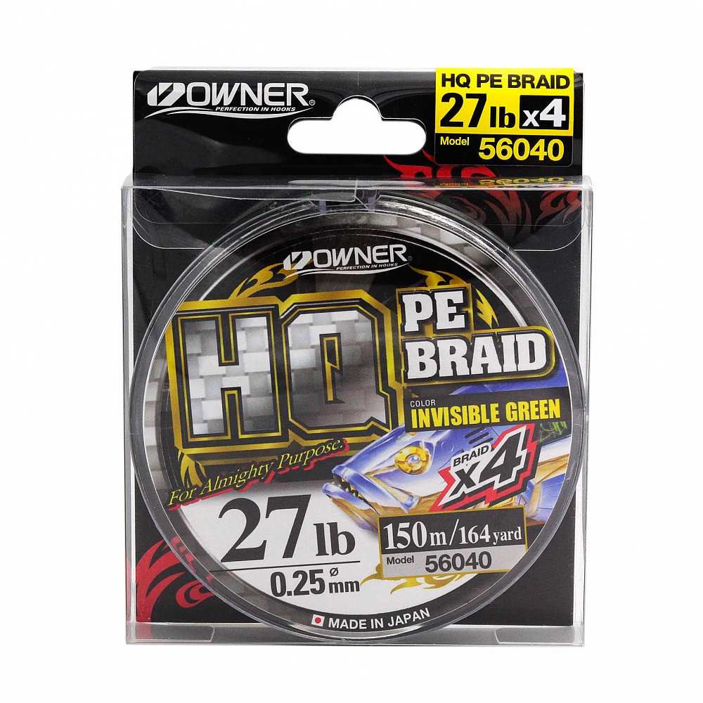 Шнур Owner/HQ PE BRAID LINE 150m/0.15mm. Фото №1