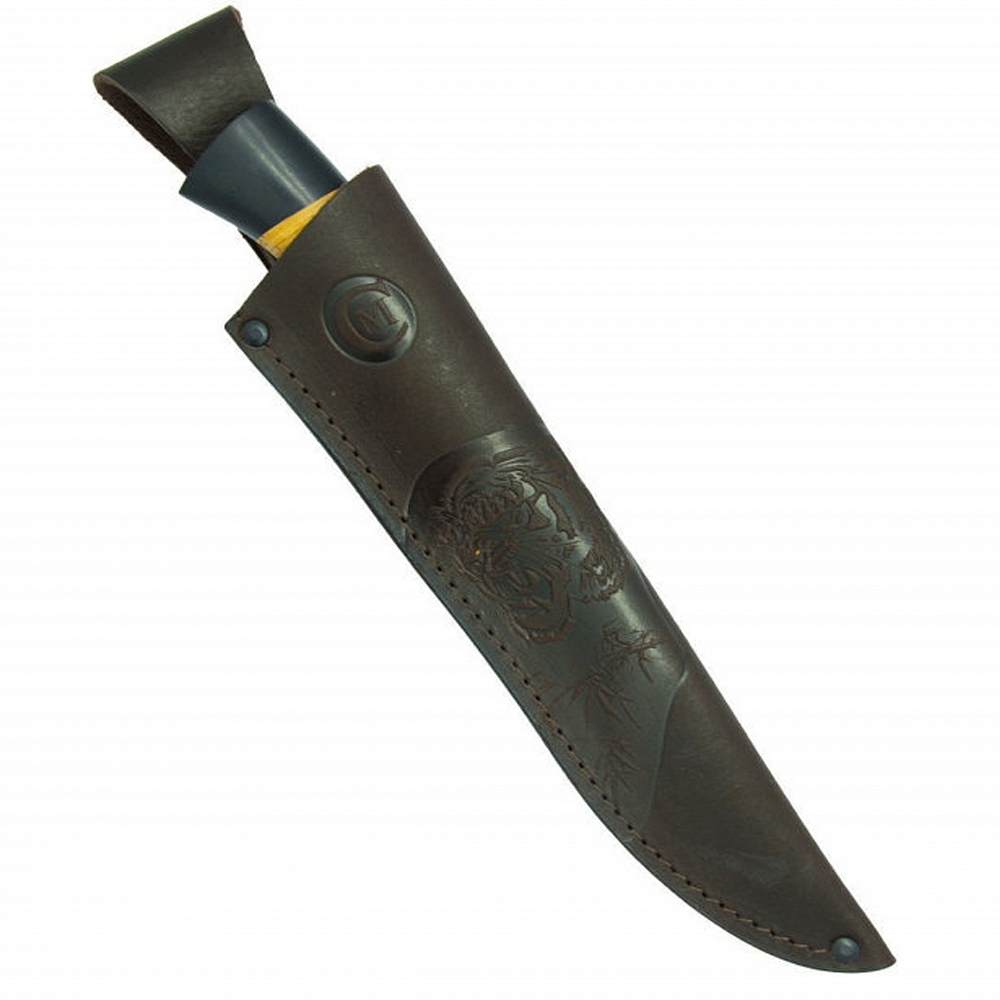 Нож МС Осетр, клинок дамаск, рукоять береста. Фото №2