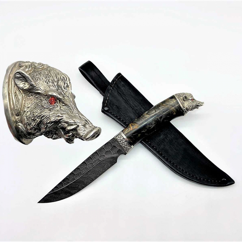 Нож КАБАН-1 (дамаск) (Э.Х.О.). Фото №1 Нож КАБАН-1 (дамаск) (Э.Х.О.). Фото №1