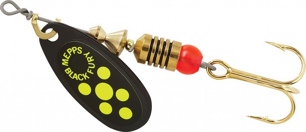 Блесна вращающаяся Mepps BLACK FURY, 2, Black/Yellow. Фото №1