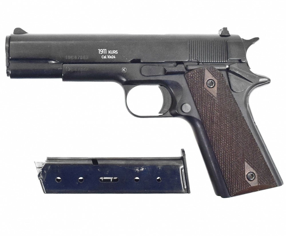 Оружие списанное, охолощенное пистолет CLT 1911 CO калибр 10х24 (черный). Фото №10