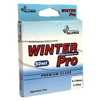 Леска ALLVEGA поводковая «Winter Pro» 50m 0.128mm (2.4кг) прозрачная (WPRO50128)