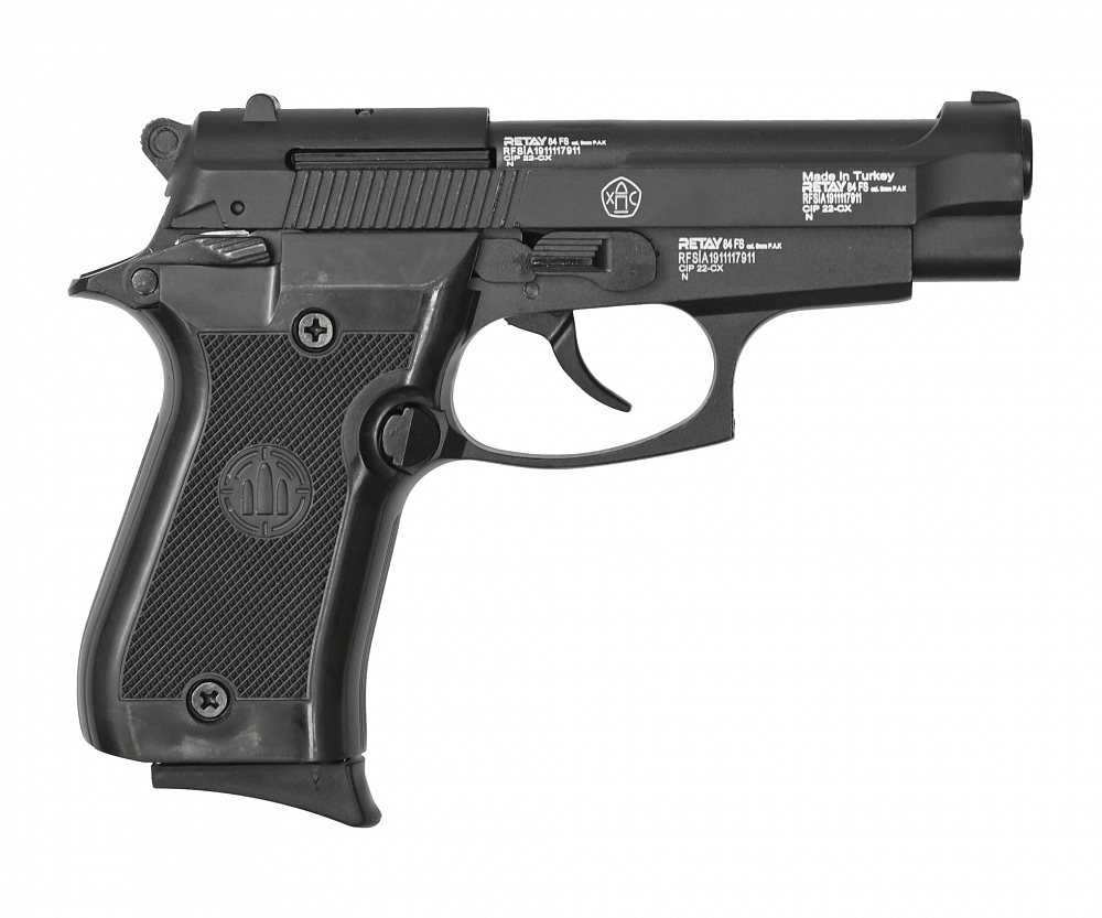 Пистолет охолощенный RETAY MOD84, (Beretta), Черный, калибр 9mm. P.A.K. Фото №1 Пистолет охолощенный RETAY MOD84, (Beretta), Черный, калибр 9mm. P.A.K. Фото №1