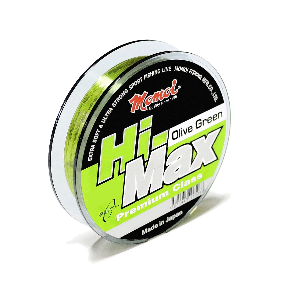 Леска монофиламентная Momoi Hi-Max 0,18мм/100м, 3,5кг, зеленая. Фото №1