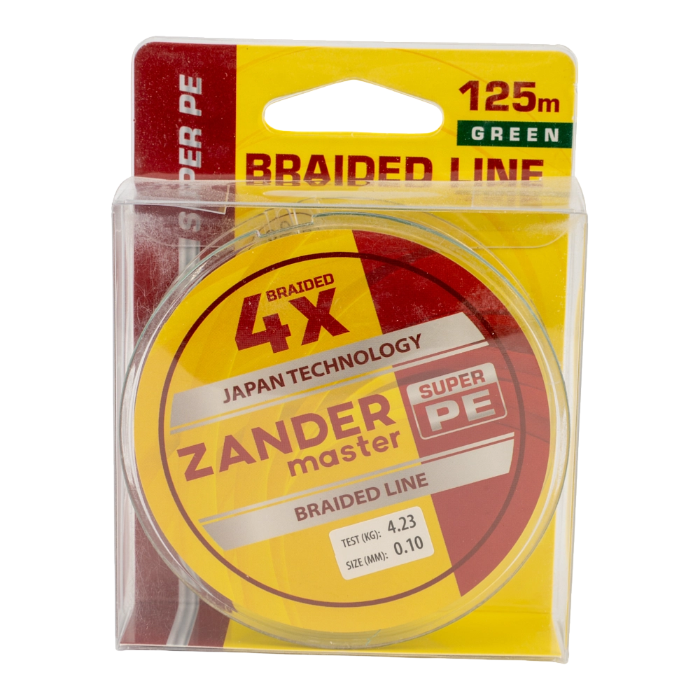 Шнур плетеный Zander Master X4, d0.10мм, 125м, цвет (зеленый). Фото №1