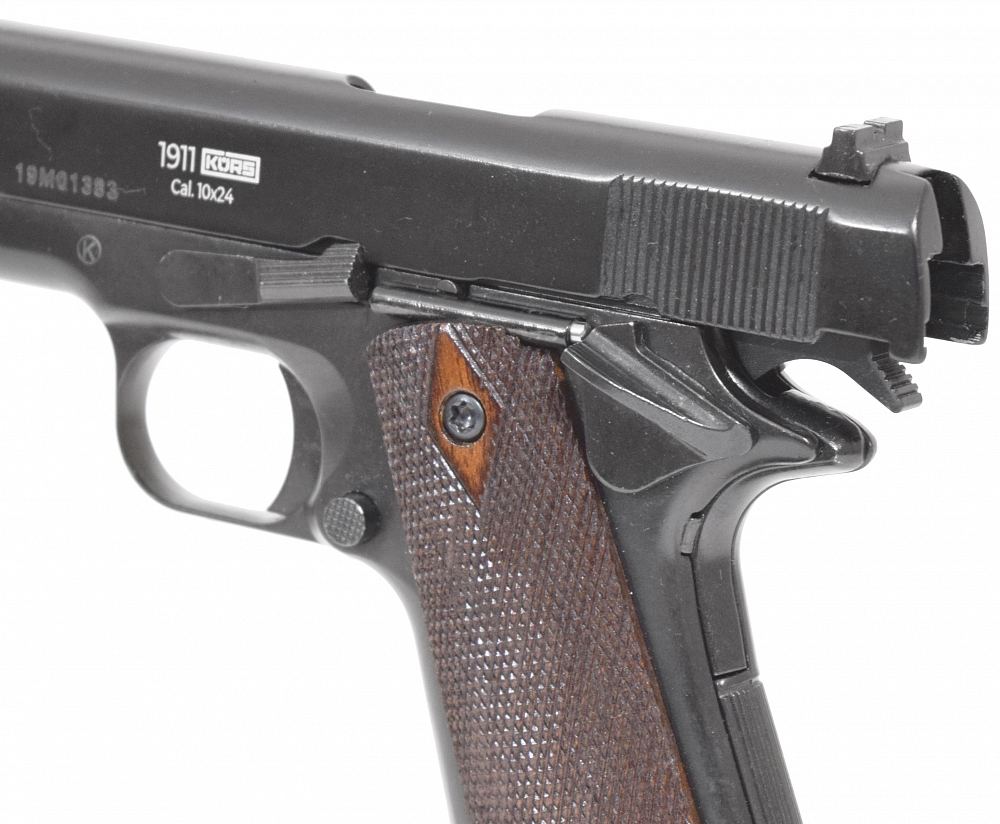 Оружие списанное, охолощенное пистолет CLT 1911 CO калибр 10х24 (черный). Фото №8