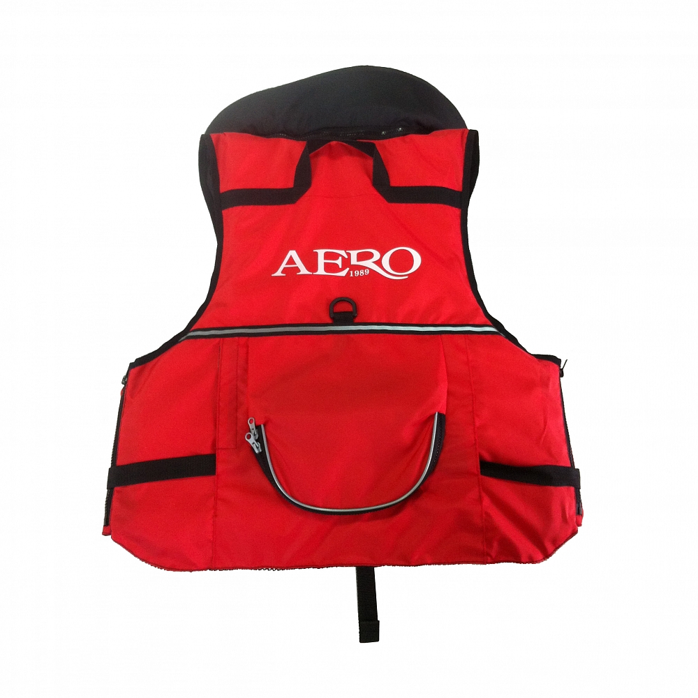 Жилет страховочный LUX (размер M-XXL) красный/черный. Фото №3