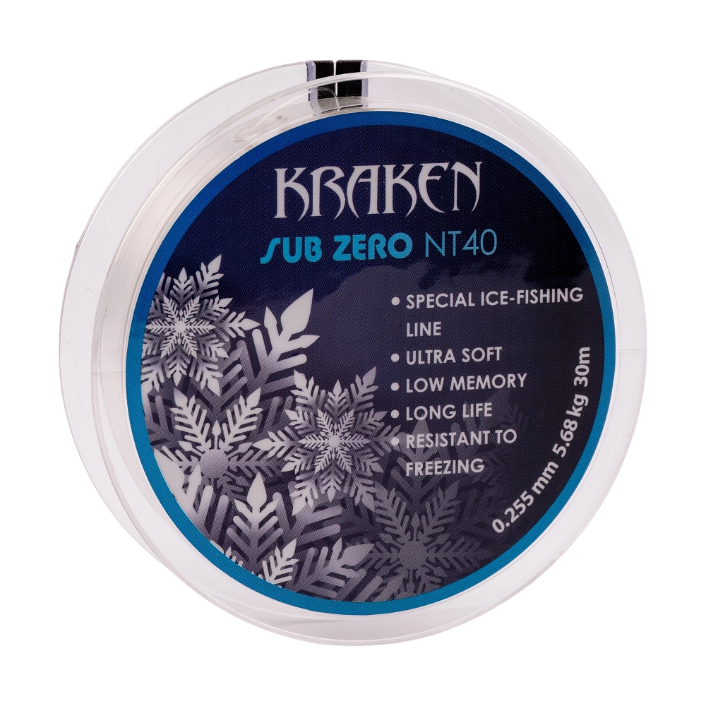 Леска зимняя Kraken Sub Zero NT40 30m 0,255mm 5.68kg. Фото №2 Леска зимняя Kraken Sub Zero NT40 30m 0,255mm 5.68kg. Фото №2