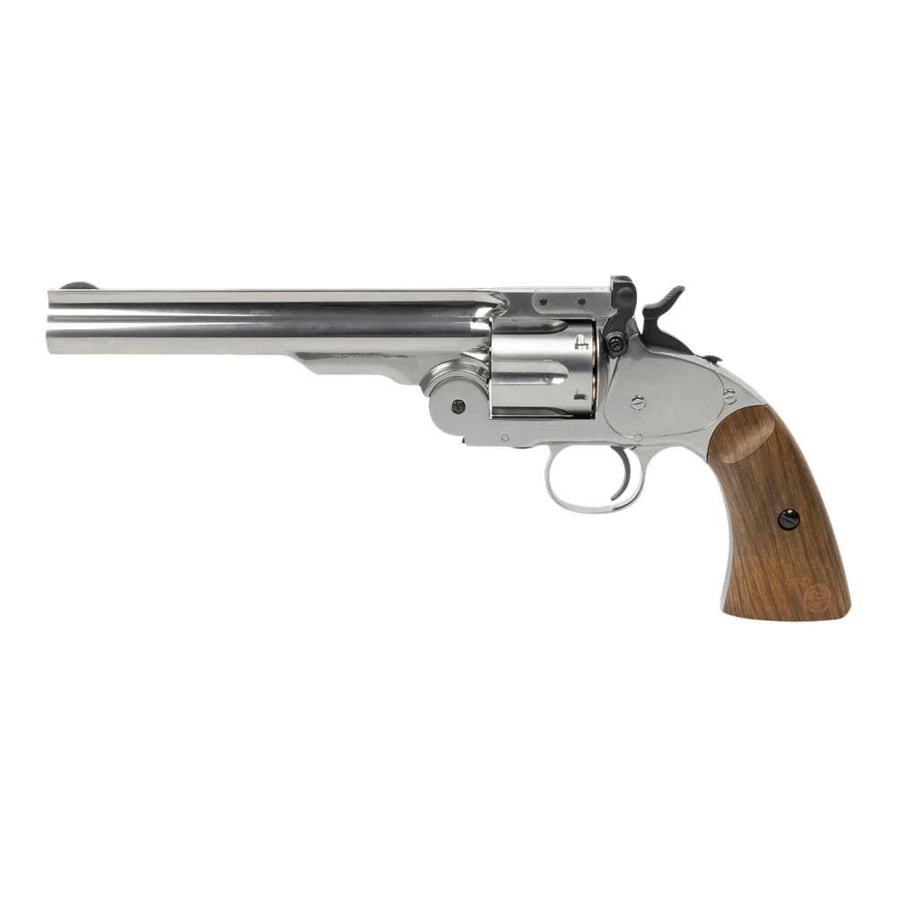 Револьвер пневматический Borner Schofield silver калибр 4.5 мм, 3Дж. Фото №3 Револьвер пневматический Borner Schofield silver калибр 4.5 мм, 3Дж. Фото №3