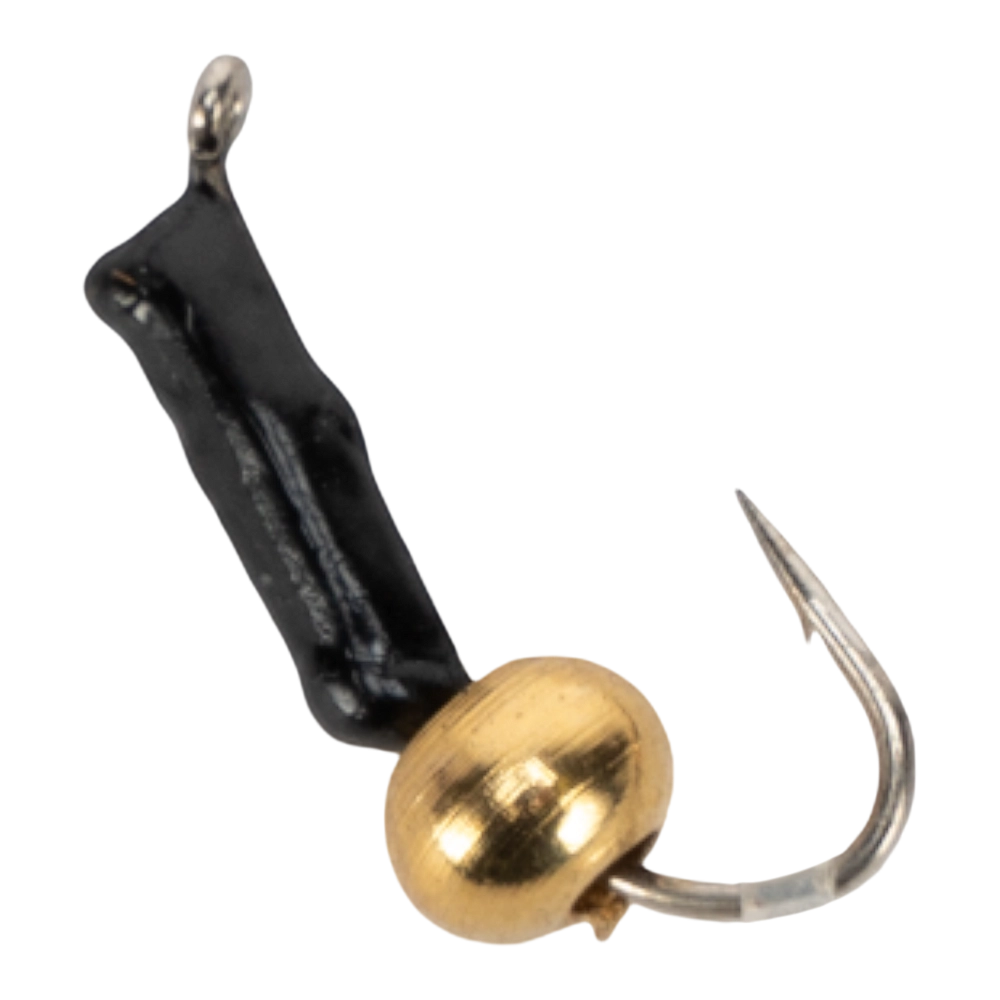 Мормышка вольфрамовая Trye Weight черная "Гвоздешарик" d1,5мм шарик, черная латунь (10шт). Фото №2