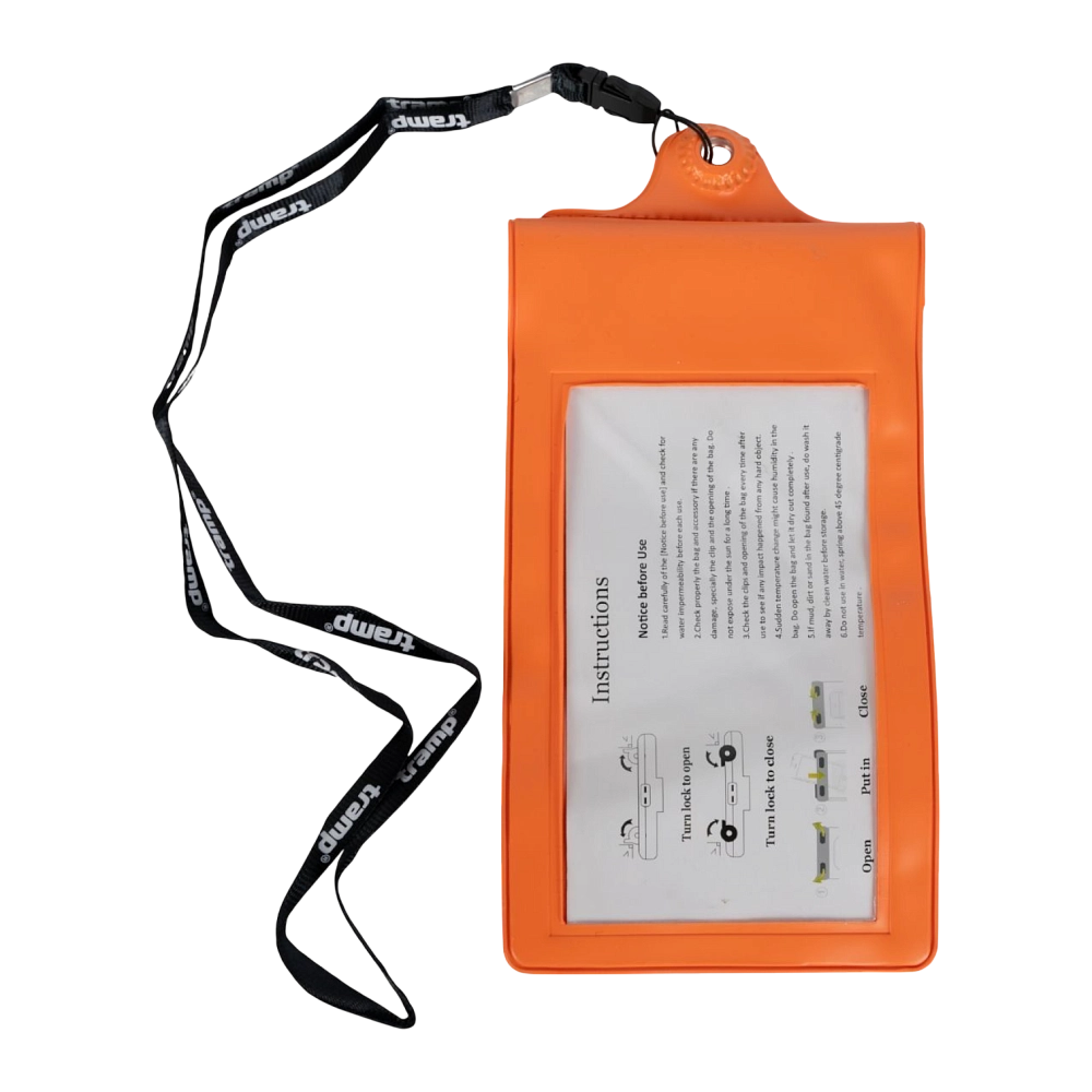 Гермопакет для мобильного телефона (ПВХ, Оранжевый, 110*215 мм.). Фото №2