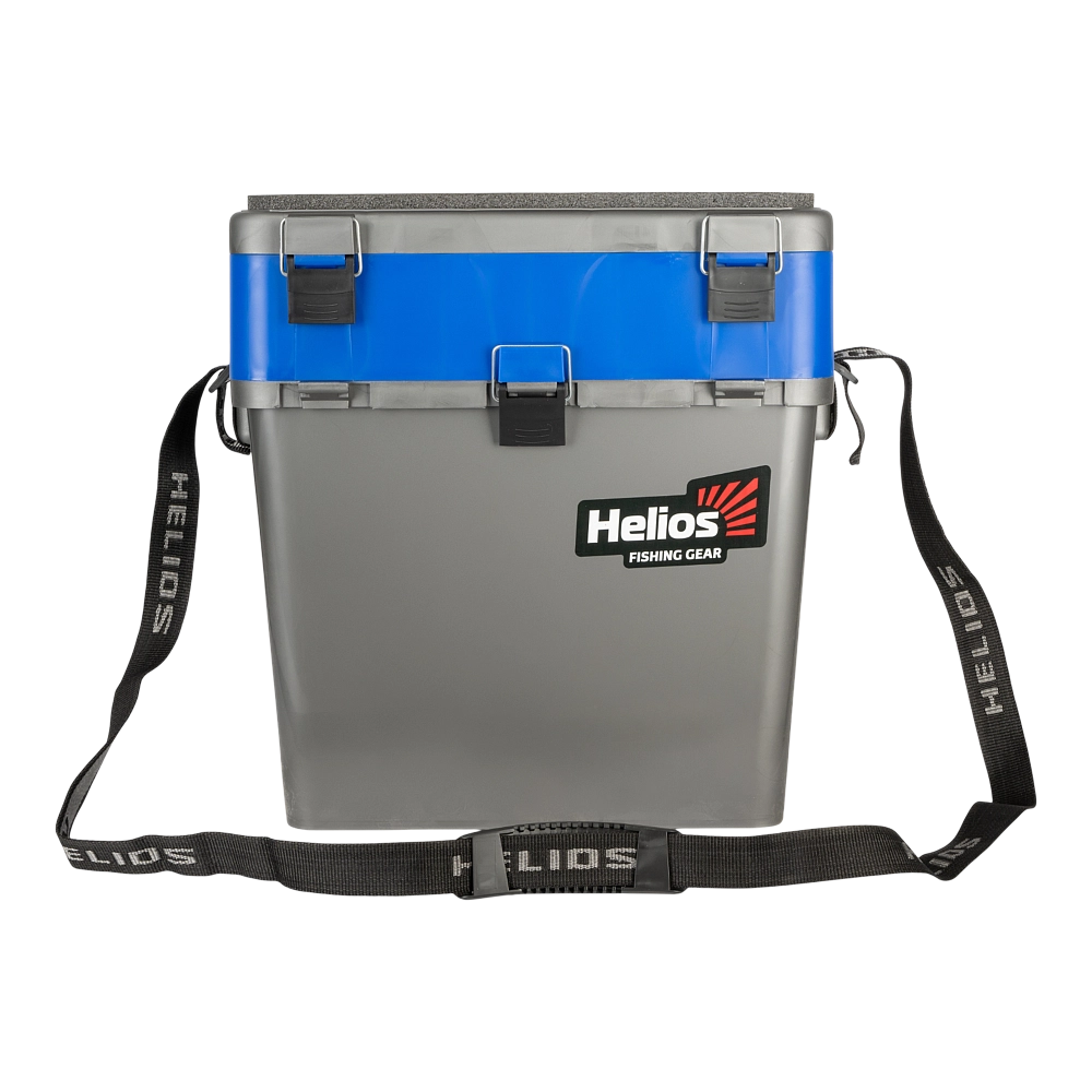 Ящик рыболовный зимний серый/синий Helios (HS-IB-19-GB). Фото №1