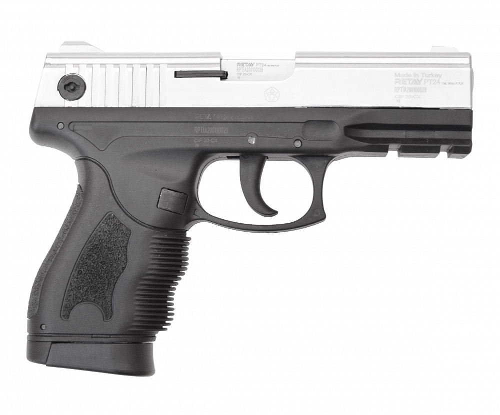 Пистолет охолощенный RETAY PT24, (Taurus), Никель, калибр 9mm. P.A.K. Фото №3 Пистолет охолощенный RETAY PT24, (Taurus), Никель, калибр 9mm. P.A.K. Фото №3