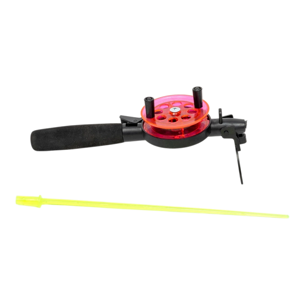 Удочка зимняя "Техно" диаметр 65, с неопреновой ручкой (хлыст поликарбонат) красная. Фото №4