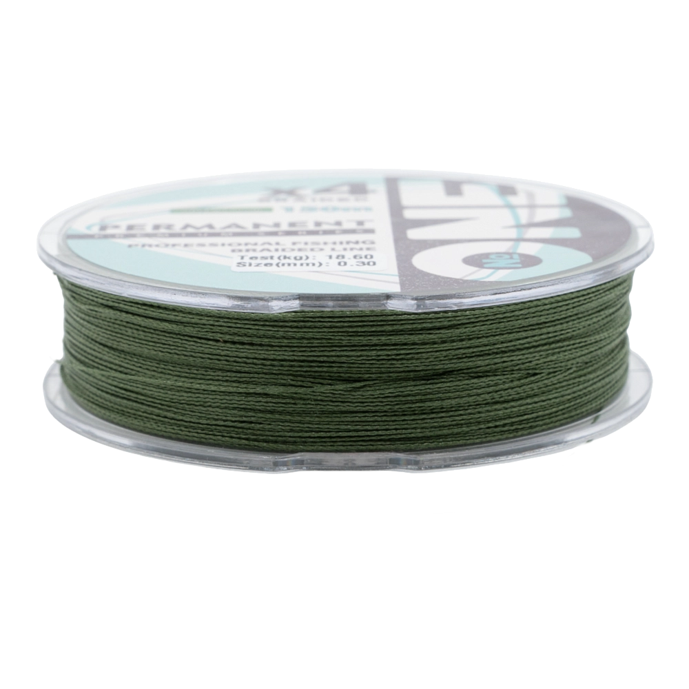 Плетеная леска №ONE PERMANENT Х4-150 (green) d0.30. Фото №3