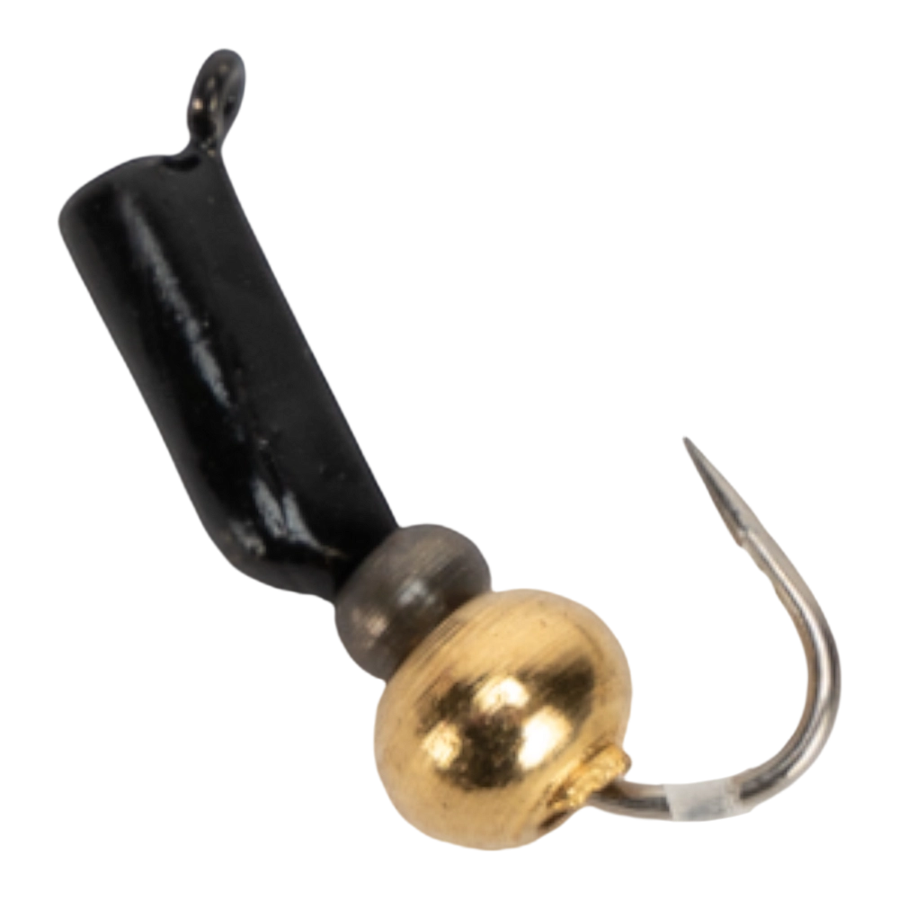 Мормышка вольфрамовая Trye Weight черная "Гвоздешарик" d2,0мм шарик, латунь-никель (10шт). Фото №2