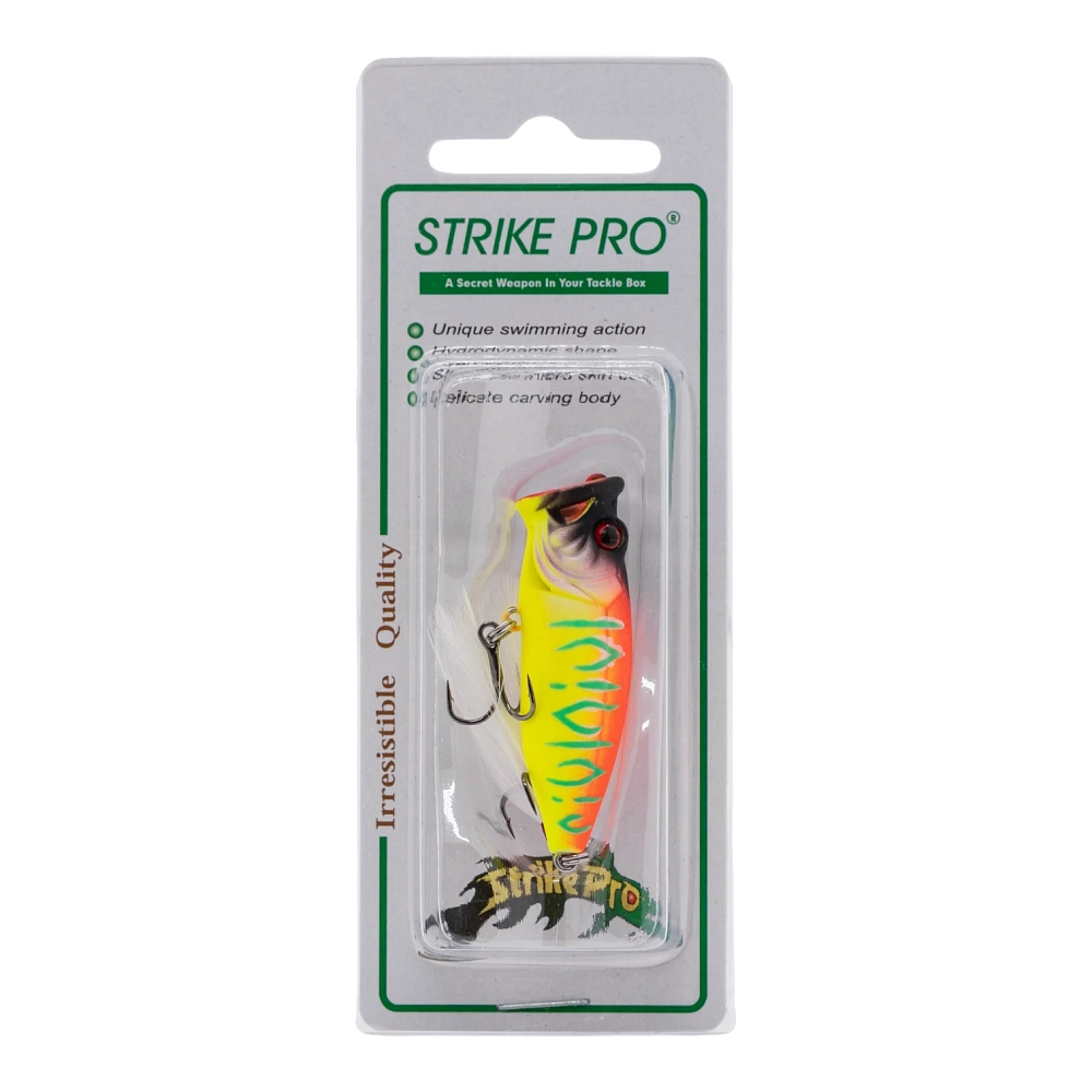 Воблер Strike Pro Pike Pop Mini 45, 45мм, 4гр, цвет: A242S Sunrise Mat Tiger, (SH-002B#A242S). Фото №1 Воблер Strike Pro Pike Pop Mini 45, 45мм, 4гр, цвет: A242S Sunrise Mat Tiger, (SH-002B#A242S). Фото №1