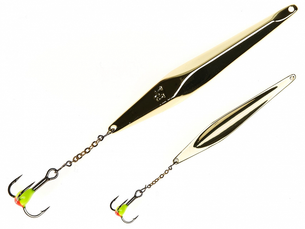 Блесна Lucky John SHINER 55мм, 5гр, цвет (G) цепочка-тройник. Фото №1