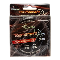 Леска ALLVEGA "Tournament pro" 0.08мм (50м) (092кг) (прозрачная) (TPRO5008)