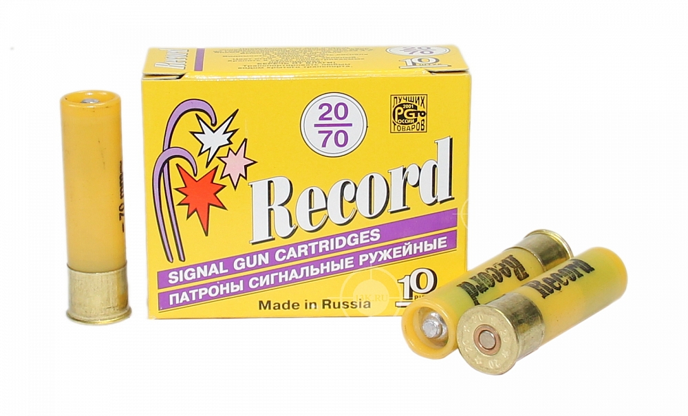 Патрон РЕКОРД 20/70 пуля Стрела (в пачке 10 шт.) (в коробке 250 шт.). Фото №1