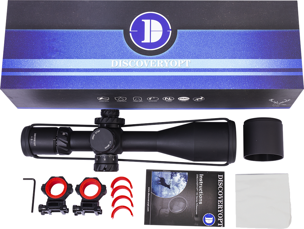 Оптический прицел Discovery HD 5-30X56SFIR 34мм кольца на weaver в комплекте. Фото №10