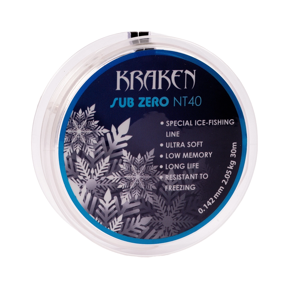 Леска зимняя Kraken Sub Zero NT40 30m 0,142mm 2.05kg. Фото №2 Леска зимняя Kraken Sub Zero NT40 30m 0,142mm 2.05kg. Фото №2