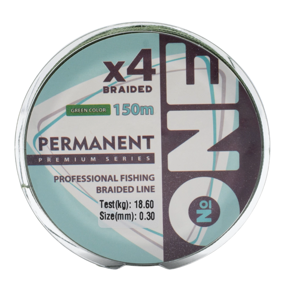 Плетеная леска №ONE PERMANENT Х4-150 (green) d0.30. Фото №2