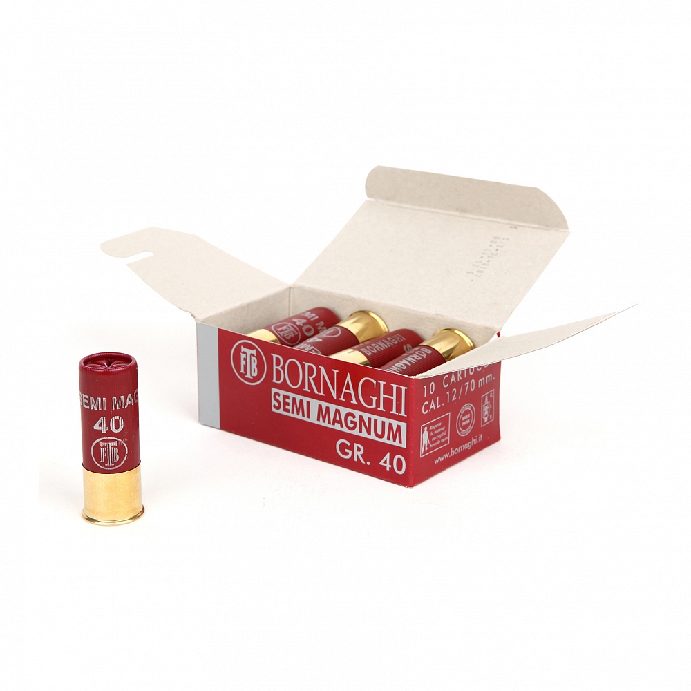 Патрон BORNAGHI Semi Magnum 40 дробь №3 12/70 Полумагнум, 40гр.(в пачке 10шт) (в коробке 250шт). Фото №1