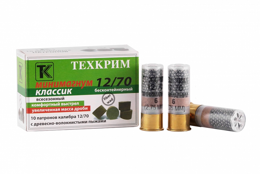 Патрон Техкрим 12/70 Минимагнум Классик № 4 (в упаковке 10 шт) (в коробке 240 шт.). Фото №2