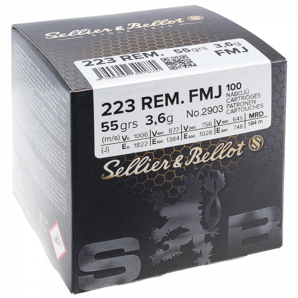 Патрон нарезной SELLER&BELLOT калибр 223 REM FMJ 3,6 гр. BULK PACKING BOX (в пачке 100 шт.). Фото №3 Патрон нарезной SELLER&BELLOT калибр 223 REM FMJ 3,6 гр. BULK PACKING BOX (в пачке 100 шт.). Фото №3